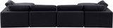 Comfy Black Velvet Modular Sectional 189Black-Sec6B Meridian Furniture