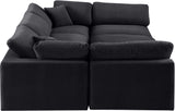 Comfy Black Velvet Modular Sectional 189Black-Sec6C Meridian Furniture