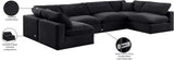 Comfy Black Velvet Modular Sectional 189Black-Sec6D Meridian Furniture