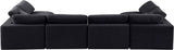 Comfy Black Velvet Modular Sectional 189Black-Sec6D Meridian Furniture