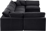 Comfy Black Velvet Modular Sectional 189Black-Sec6D Meridian Furniture