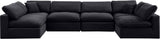 Comfy Black Velvet Modular Sectional 189Black-Sec6D Meridian Furniture