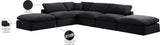 Comfy Black Velvet Modular Sectional 189Black-Sec6E Meridian Furniture