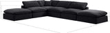 Comfy Black Velvet Modular Sectional 189Black-Sec6E Meridian Furniture