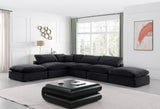 Comfy Black Velvet Modular Sectional 189Black-Sec6E Meridian Furniture