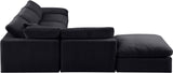 Comfy Black Velvet Modular Sectional 189Black-Sec6E Meridian Furniture