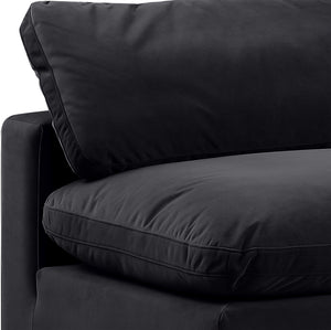 Comfy Black Velvet Modular Sectional 189Black-Sec6E Meridian Furniture