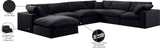 Comfy Black Velvet Modular Sectional 189Black-Sec7A Meridian Furniture