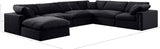 Comfy Black Velvet Modular Sectional 189Black-Sec7A Meridian Furniture