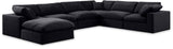 Comfy Black Velvet Modular Sectional 189Black-Sec7A Meridian Furniture