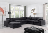 Comfy Black Velvet Modular Sectional 189Black-Sec7A Meridian Furniture