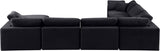 Comfy Black Velvet Modular Sectional 189Black-Sec7A Meridian Furniture