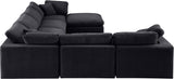 Comfy Black Velvet Modular Sectional 189Black-Sec7A Meridian Furniture