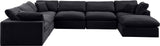 Comfy Black Velvet Modular Sectional 189Black-Sec7A Meridian Furniture