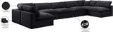 Comfy Black Velvet Modular Sectional 189Black-Sec7B Meridian Furniture