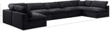 Comfy Black Velvet Modular Sectional 189Black-Sec7B Meridian Furniture