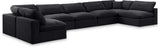 Comfy Black Velvet Modular Sectional 189Black-Sec7B Meridian Furniture