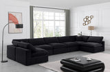 Comfy Black Velvet Modular Sectional 189Black-Sec7B Meridian Furniture