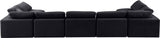 Comfy Black Velvet Modular Sectional 189Black-Sec7B Meridian Furniture