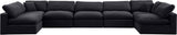 Comfy Black Velvet Modular Sectional 189Black-Sec7B Meridian Furniture