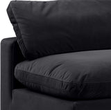 Comfy Black Velvet Modular Sectional 189Black-Sec7B Meridian Furniture