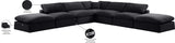 Comfy Black Velvet Modular Sectional 189Black-Sec7C Meridian Furniture