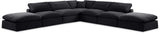 Comfy Black Velvet Modular Sectional 189Black-Sec7C Meridian Furniture