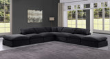 Comfy Black Velvet Modular Sectional 189Black-Sec7C Meridian Furniture