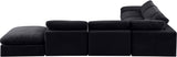 Comfy Black Velvet Modular Sectional 189Black-Sec7C Meridian Furniture