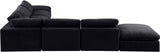 Comfy Black Velvet Modular Sectional 189Black-Sec7C Meridian Furniture