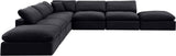 Comfy Black Velvet Modular Sectional 189Black-Sec7C Meridian Furniture