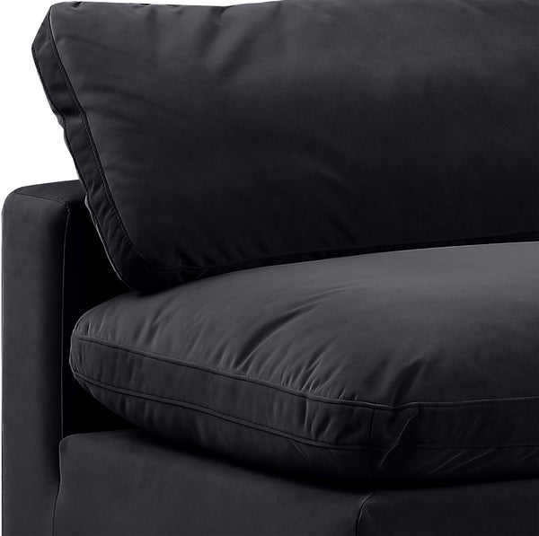 Comfy Black Velvet Modular Sectional 189Black-Sec7C Meridian Furniture