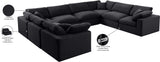 Comfy Black Velvet Modular Sectional 189Black-Sec8A Meridian Furniture