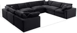 Comfy Black Velvet Modular Sectional 189Black-Sec8A Meridian Furniture