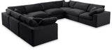 Comfy Black Velvet Modular Sectional 189Black-Sec8A Meridian Furniture