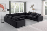 Comfy Black Velvet Modular Sectional 189Black-Sec8A Meridian Furniture