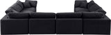 Comfy Black Velvet Modular Sectional 189Black-Sec8A Meridian Furniture