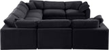 Comfy Black Velvet Modular Sectional 189Black-Sec8A Meridian Furniture