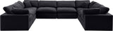 Comfy Black Velvet Modular Sectional 189Black-Sec8A Meridian Furniture