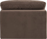 Comfy Brown Velvet Modular Armless Chair 189Brown-Armless Meridian Furniture