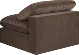 Comfy Brown Velvet Modular Armless Chair 189Brown-Armless Meridian Furniture