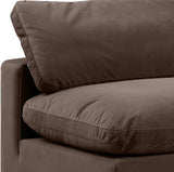 Comfy Brown Velvet Modular Armless Chair 189Brown-Armless Meridian Furniture