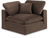 Comfy Brown Velvet Modular Corner Chair 189Brown-Corner Meridian Furniture