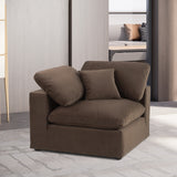 Comfy Brown Velvet Modular Corner Chair 189Brown-Corner Meridian Furniture