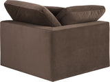 Comfy Brown Velvet Modular Corner Chair 189Brown-Corner Meridian Furniture