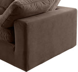 Comfy Brown Velvet Modular Corner Chair 189Brown-Corner Meridian Furniture