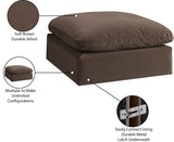 Comfy Brown Velvet Modular Ottoman 189Brown-Ott Meridian Furniture