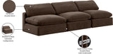 Comfy Brown Velvet Modular Sofa 189Brown-S117 Meridian Furniture