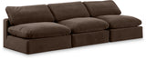 Comfy Brown Velvet Modular Sofa 189Brown-S117 Meridian Furniture