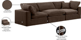 Comfy Brown Velvet Modular Sofa 189Brown-S119 Meridian Furniture